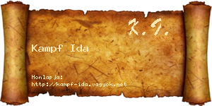 Kampf Ida névjegykártya